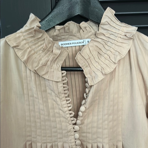 Rodner Figueroa Amazing Coquette Beige-y Pink Ruffle Dress, Size Small - Picture 2 of 15